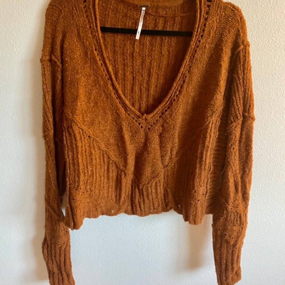 Free people orange cropped sweater